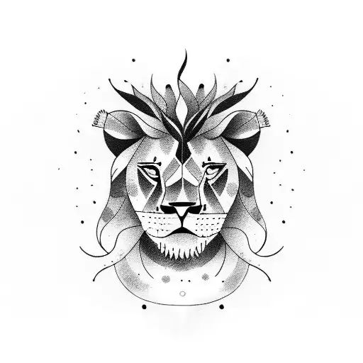 A Girl And A Lion And A Cat