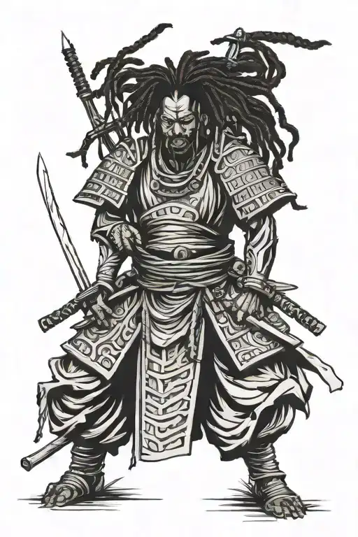 African Samurai With Dreadlocks Mad