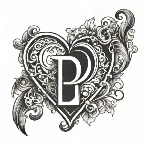 Letter P And A Together Representing The Client's Love Inside A Heart