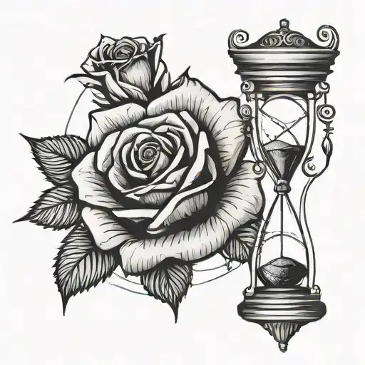 Rose With An Hourglass With A Date