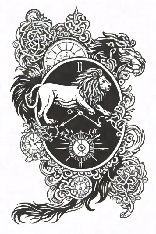 Clock And Lion