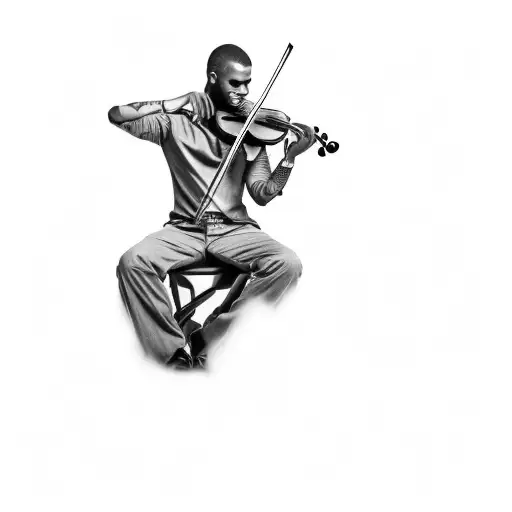 A Black Man Playing A Violin