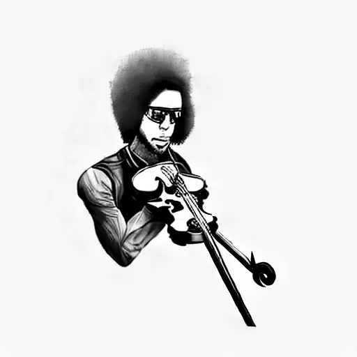 A Black Man With Long Hair And Same Shape Et Clothes Playing A Violin