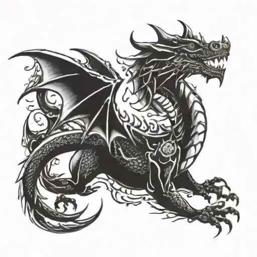 Dragon With 4 Paws Flying