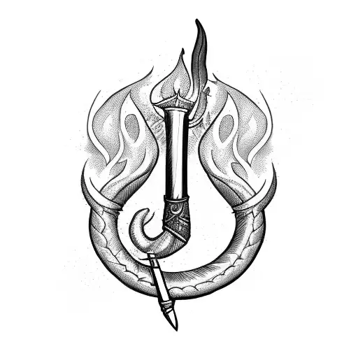 Fire Coming Out Of A Sword And Yemenis Shofar