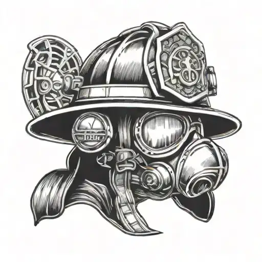Firefighter Helmet Engulfed