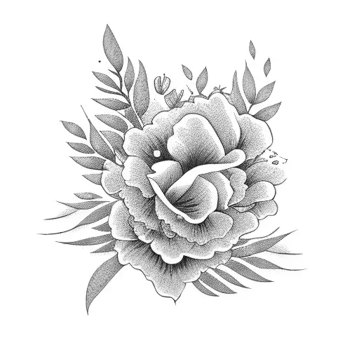 Woman And Floral Arrangement