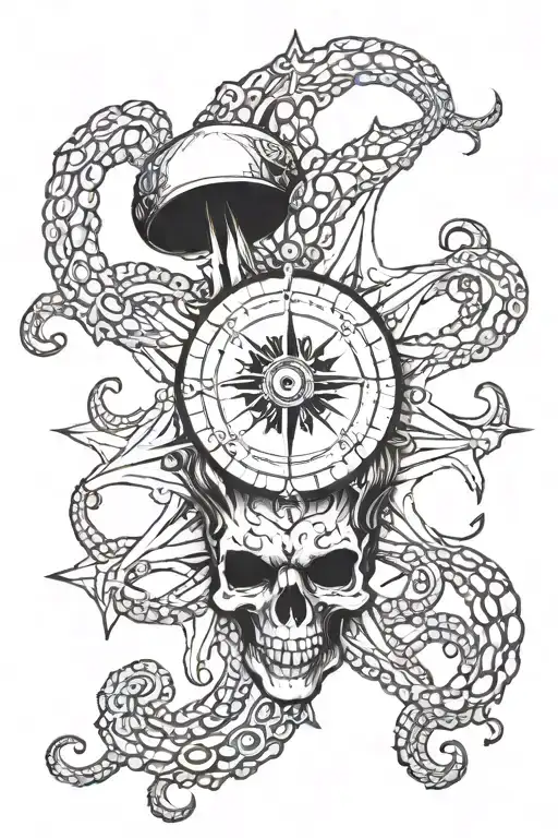 Skull Compass Octopus