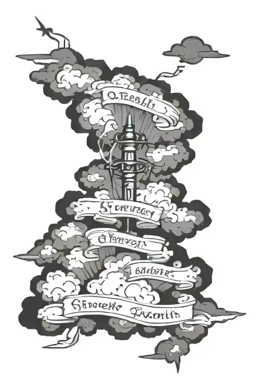 A Quote About Strength With Clouds Behind It