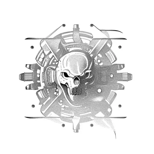 A Mechanical Gun With Intricate Details And Gears