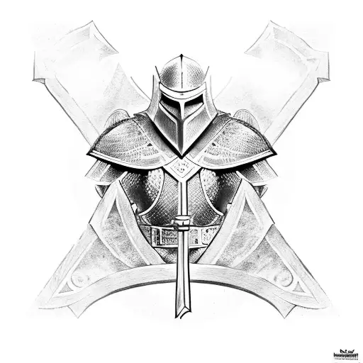 Warrior Knight With Cross On Shoulder