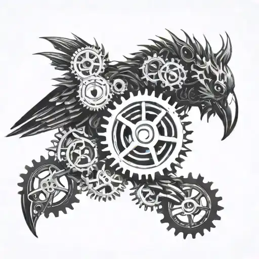 Mechanical Raven Gears Forming The Shape