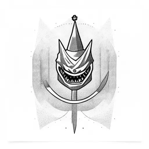 A Ski Mask With Gengar's Smile And A Crown Of Thorns