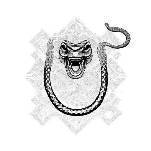 Katana With Snake Coiled With Fire