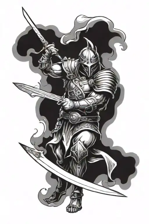 Warrior Angle With A Sword