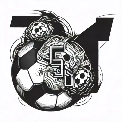 Incorporate A Soccer Ball Design With The Number 5 In A Unique And Abstract Way