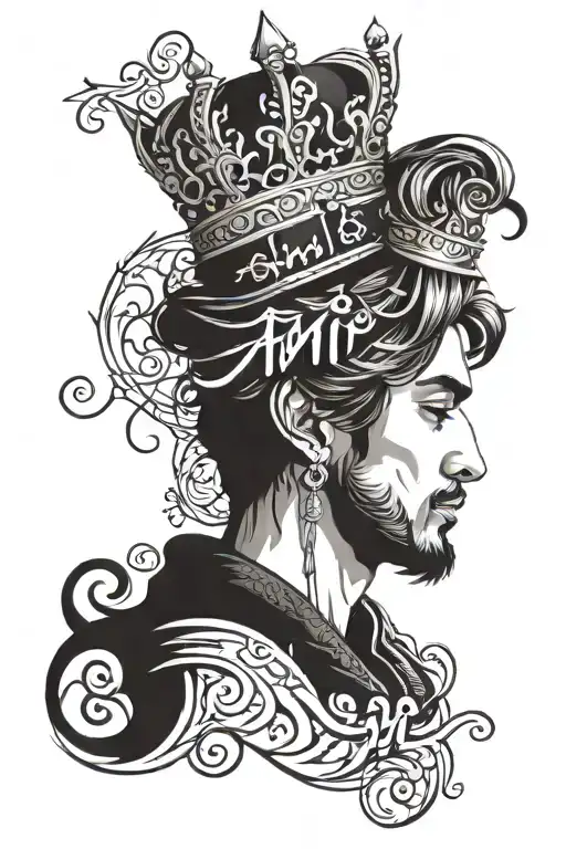 Amir In Arabic With Crown On Top Of Words