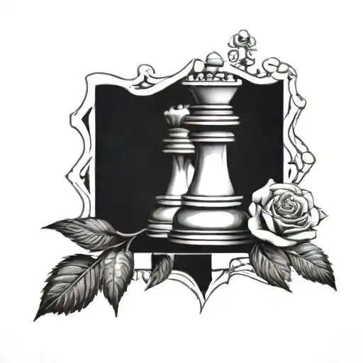 Chess Pieces Intertwined With Delicate Roses