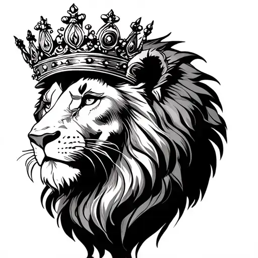 Lion Wearing A Crown