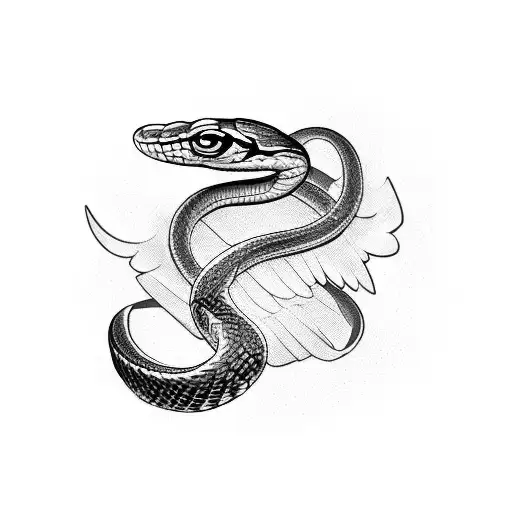 Snake Wrapped Around The Wings