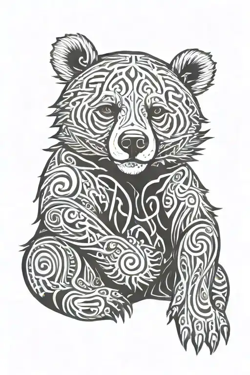 Tribal Bear Sitting