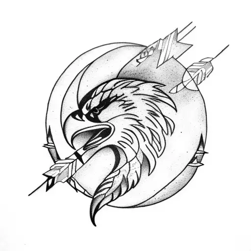 Arrow Eagle Feather Fire Moon