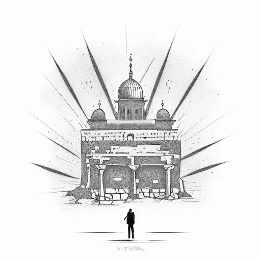 A Silhouette Of The Western Wall In Jerusalem With A Meaningful Quote