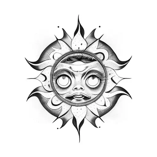 Sun With Eye In The Center