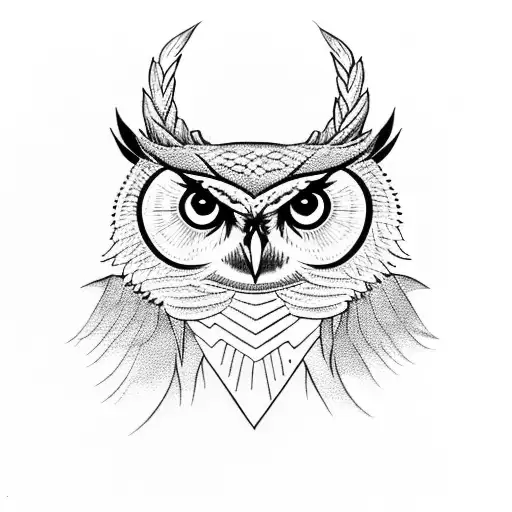 Horned Owl On Branch