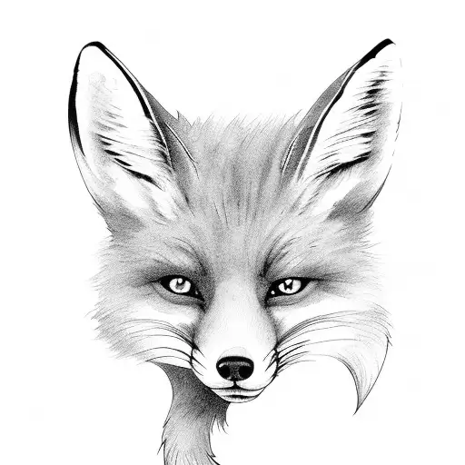 Fox With Five Tails And Skull Head
