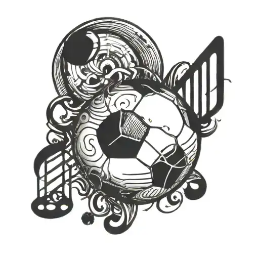A Soccer Ball Morphing Into A Music Note