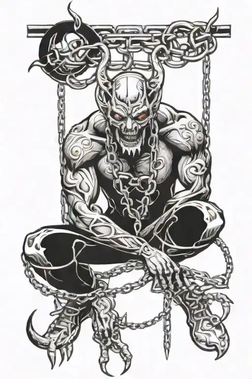 Demon And Chains Wrapped