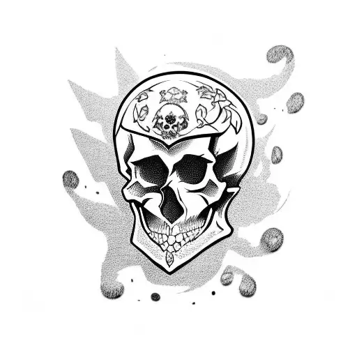 Skull With Anime-style Eyes And Expressions