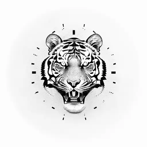 Tiger Trump Clock Rose
