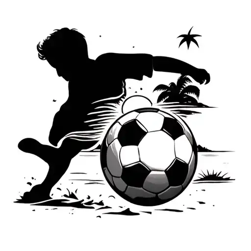 Soccer And Beach Sunset