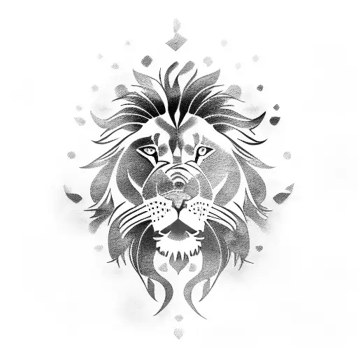 Japanese Lion With Clouds Around