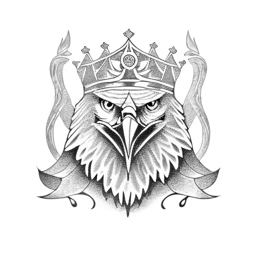 Eagle With Crown And Three Numbers 7