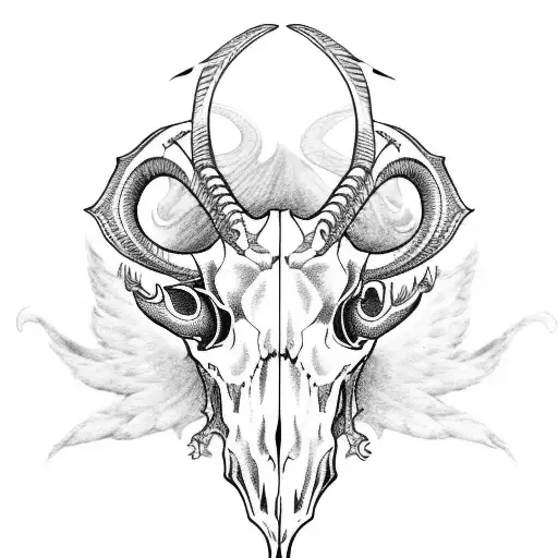 Goat Skull With Wings