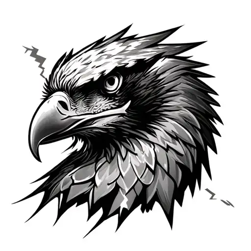 A Lightning Bolt That Is Going Through A Eagle