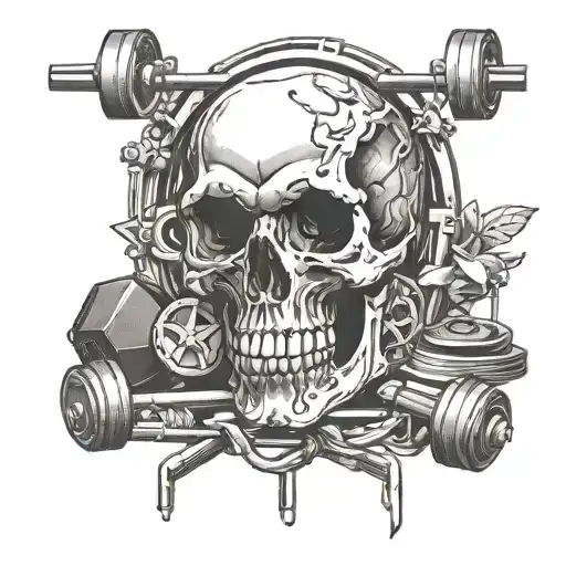 Skull And Gym Equipment