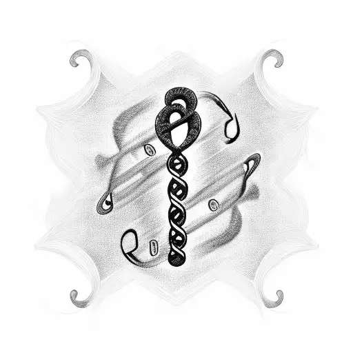 A Treble Clef Merging With A Dna Double Helix