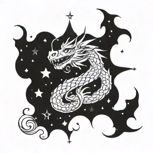 Dragon And Starry Sky