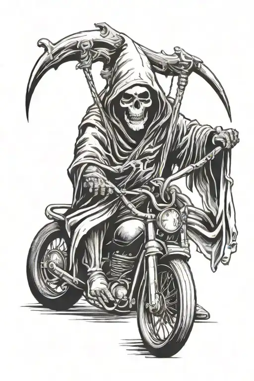 Grim Reaper Riding A Tricycle