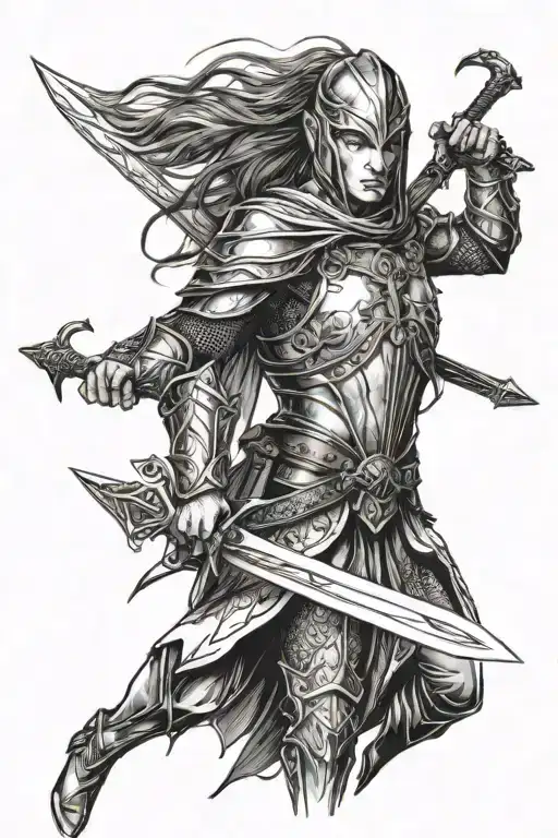 Lord Of The Rings High Elven Warrior With Shield And Sword