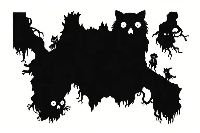 Fallen Tree With Kodamas From Princess Mononoke Tree Spirits