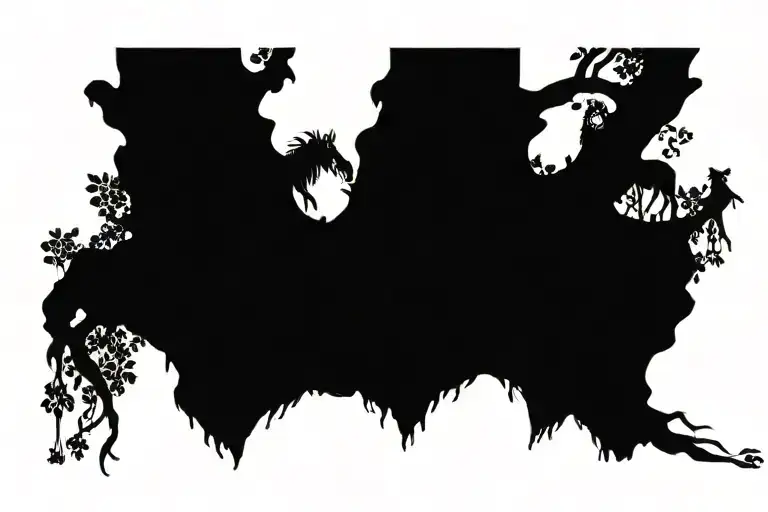 Fallen Tree With Kodamas From Princess Mononoke Inside