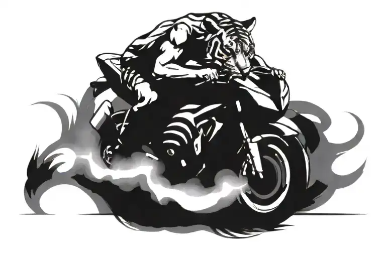 A Tiger Riding A Yamaha R1