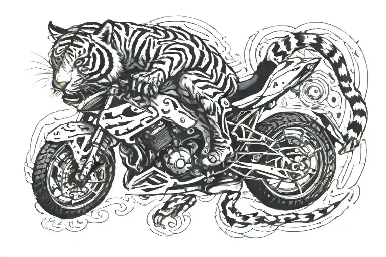 A Tiger Riding A Sportbike