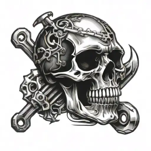 Skull And Wrench