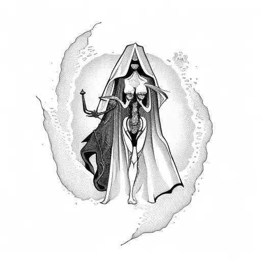 Death And Lady With Hourglass